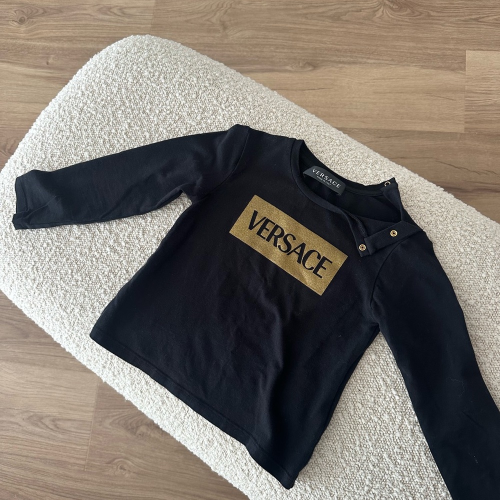 Versace Black and Gold Long Sleeve Tee